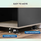 DEVAISE 3 Drawer Mobile File Cabinet, Wood Lateral Filing Cabinet, Printer Stand with Open Shelves for Home Office, Greige