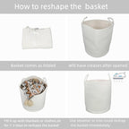 Cotton Rope Laundry Basket Hamper for Clothes Woven Storage Basket for Living Room Bedroom Boho Tall Rope Baskets for Blanket Toys Pillow Towels Baby Nursery Hamper Bin Large white