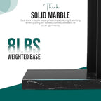 Free Standing Towel Rack for Bathroom - Matte Black Finish - Stand Alone 2 Tier Stainless Steel Towel Rack for Bathroom Floor with Heavy Marble Base - Double T Shape Drying Stand for Towels