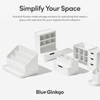 BLUE GINKGO Desk Organizer – Korean-Made Office Storage for Pens, Notes, Mail, and Supplies (Green)