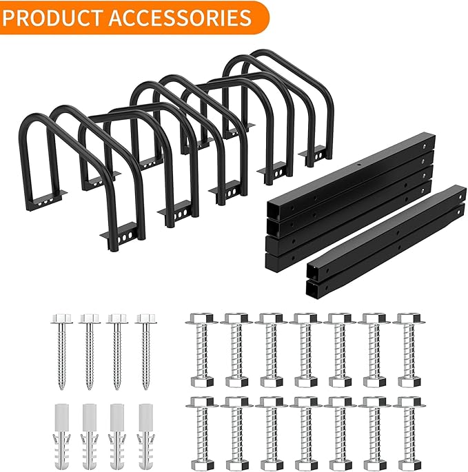 WALMANN 5 Bikes Floor Bike Stand, Bike Parking Rack Garage Bike Storage Stand Indoor/Outdoor 22-28" Wheel Stand, Max. Tire Width 2.1"