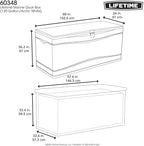 LIFETIME Outdoor Storage Deck Box, 130 Gallon, Arctic White, Lockable, UV-Protected, for Decks and Marine Docks