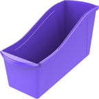 Storex Large Book Bin, Interlocking Plastic Organizer for Home, Office and Classroom, Purple, 6-Pack (71117U06C)