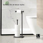 Umbra Cappa Toilet Paper Holder & Reserve, Black