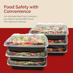 Reli. Meal Prep Containers (100 Pack, 32 oz.) | 1 Compartment Food Containers with Lids | Microwavable Freezer Dishwasher Safe - Bento Box