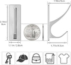 pickpiff Silver Self Adhesive Coat Hooks for Hanging: 13LB Extra Strong Stainless Wall Hook for Towel, Utensil, Backpack, Hat, Sturdy Metal Hanger for Bathroom, Kitchen, Door, 10-Pack