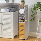 Toilet Paper Holder Stand: Bathroom Stand with Toilet Paper Holder Insert,Slim Storage Cabinet for Small Space