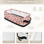 Storage Bin Organizer Collapsible Fabric Basket for Bathroom Kitchen Office Home Storage with Handles for Easy Carrying 13.89 x 7.13 x 4.37 Inch, Strawberry Flower Pink