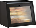 GHWIE Large Bread Box, Easy Access & Cleaning - Bamboo Bread Box for Kitchen Countertop with Acrylic Door (Black, Large)