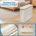 TACGEA Toilet Paper Storage Basket, Toilet Paper Container with Lid, Bathroom Organizer Hold up to 9 Mega Rolls or 12 Regular Rolls, Beige