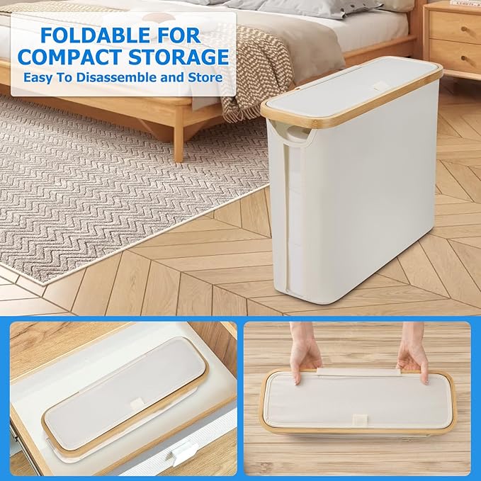 TACGEA Toilet Paper Storage Basket, Toilet Paper Container with Lid, Bathroom Organizer Hold up to 9 Mega Rolls or 12 Regular Rolls, Beige