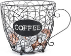 Coffee Pod Holder, Super Large Capacity Capsule Basket for KCup, XL Metal K Cup Storage,Coffee Bar Organizer for Kitchen Dinning Room Office Home Cafe Hotel (Black)