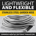 BIONIC STEEL 75 Ft Garden Hose 304 Stainless Steel, 75 Ft Water Hose, Super Tough & Flexible Metal Hose, Lightweight, Crush Resistant Fittings, Kink & Tangle Free, Rust Proof, Easy to Use & Store