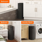 Lifewit 75L Slim Laundry Basket with Lid, Narrow Large Laundry Hamper with Plastic Handles and Removable Bag, Tall Foldable Dirty Clothes Hampers for Laundry Room, Bedroom, Bathroom, Dorm, Black