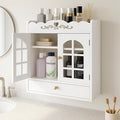 ShellKingdom Over The Toilet Storage Cabinet, Wall Mount Bathroom Cabinet, Narrow Bathroom Wall Cabinet with Doors and Shelf for Towel, Toilet Paper Storage, 17.71 x 15.35 x 6.69 inch