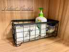 Metal Wire Storage Basket Bin for Toilet Paper, Coffee Pod cups, Towel, Shampoo, Toilet Tank Tray Decor Box, Kitchen basket for Countertop Cabinet, Bathroom Organizer- Black