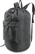 BeeGreen Laundry Bag Backpack w Adjustable Shoulder Straps College Dorm Essentials w Drawstring Closure for Travel Camp Heavy Duty Laundry Hamper Backpack Portable w Handle Xlarge Black