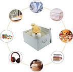 GUOZI Collapsible Storage Box, Decorative Memory Box with Lid & Metal Reinforced Corners, Cardboard File Bin with Handles, Organizer Gift Box for Keepsake Toy Photos Office Nursery Wardrobe Bookshelf