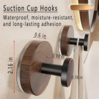 Suction Cup Hooks for Shower, 9 PCS Waterproof Towel Hooks for Bathroom Window Glass Door Adhesive Hooks, Bath Robe Looafh Wreath Hooks for Hanging, No Drill Removable & Reusable