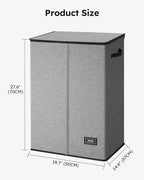 SOLEDI Laundry Hamper with Lid 130L Large & Tall Collapsible Laundry Basket, Clothes Hamper with Bag Removable Easy to Carry, Dirty Hampers for Bedroom, Bathroom, Dorm, College, Grey
