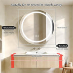 30 inch Round Medicine Cabinet with Lights,Led Medicine Cabinet with Defogger,Illuminated Mirror Cabinet for Bathroom,Dimmable,Defogger,3 Color Temperature 3000k-6500k White