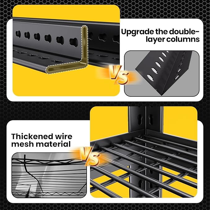 5-Tier Garage Shelving Heavy Duty, 2500LBS Garage Shelves, Adjustable Metal Shelving Unit, Garage Storage Shelves, Utility Storage Rack Shelf, Shelves for Garage Storage, 72" H×36" W×15.7" D