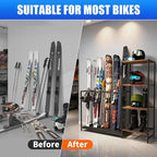 Freestanding Ski Rack, Ski Storage Rack w/Width-Adjustable Bars, Ski & Snowboard Rack Organizer for Garage, Home