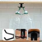 360° Rotating Kitchen Hooks, Adhesive Utensil Organizer Rack with 6 Hooks - No Drill Cabinet Mount for Spoons, Towels & Cups (1pcs)