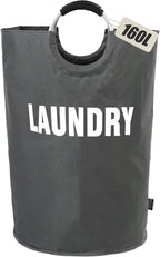 DOKEHOM 160L XX-Large Laundry Basket (7 Colors), Collapsible Laundry Bag, Foldable Laundry Hamper, Folding Washing Bin (Dark Grey, XXL)