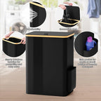 BlissTotes Laundry Basket with Lid, 80L Clothes Laundry Hamper with Handles and Removable Laundry Bag, Breathable Design Hamper with Lid for Bedroom, Bathroom, Dorm, Laundry Room - Black