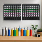 2-Pack Paint Organizer Storage Rack, 64-Slot Wall Mounted Spray Paint Can Holder, Painting Bottle Organizer Rack Stand, for Art Studio, Garage, Workshop, Artists, Crafters