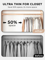 SMARTOR Plastic Hangers 50 Pack - Thin Clothes Hangers Heavy Duty | Durable | Lightweight | Space Saving | Slim | Flexible - Dorm Room Essentials for College Students - White