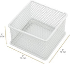 Annova Stackable Mesh Drawer Cabinet and Shelf Organizer Bins Storage Basket School Office Supply Holder Tray- Set of 2 (White, 3x3x2 Inch)