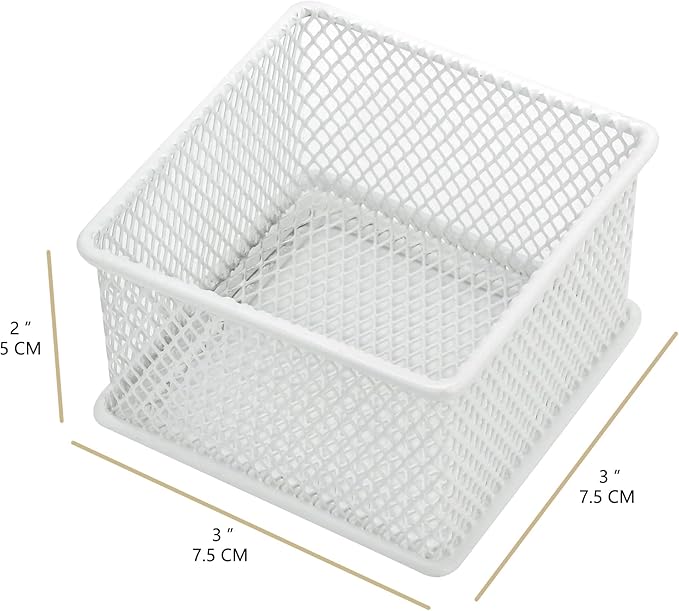 Annova Stackable Mesh Drawer Cabinet and Shelf Organizer Bins Storage Basket School Office Supply Holder Tray- Set of 2 (White, 3x3x2 Inch)