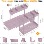 3 Pack Multi-Purpose Under Sink Organizers and Storage, 2026 L-Shaped Pull Out Cabinet Organizer for Bathroom & Kitchen, Under Cabinet Organizer with Hooks Hanging Cup (Pink, 14.85 inch)