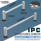 ULIBERMAGNET Magnetic Towel Holder,1 Set Magnetic Towel Rail Silver with Adjustable Length, Non-Slip Stainless Steel Towel Rail for Refrigerator, Oven, Dishwasher, Cabinet, Laundry