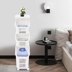 Tiered Laundry Storage Organizer Tiered Laundry Hamper Sorter Bathroom Laundry Basket with Wheels Removable Plastic Storage Basket for Kitchen (3-Tier)