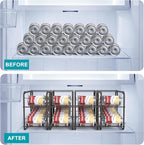 MOOACE 4 Pack Can Organizer for Pantry, Stackable Soda Can Dispenser Rack, Pantry Organizer Canned Food Storage Holder for Kitchen Refrigerator Cabinet, Bronze