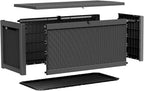 EasyUp 320 Gallon Outdoor Storage Box Waterproof, UV Resistant Resin Deck Box with Hydraulic Rod, Reinforced Stability for Patio, Garden, Rattan Black