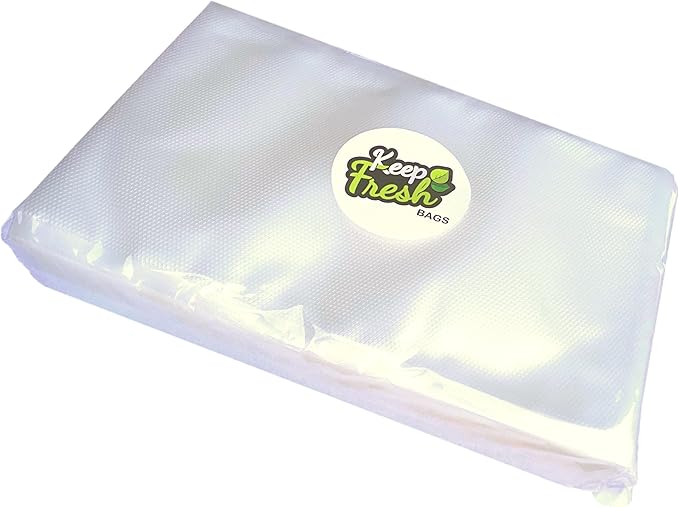 Keep Fresh 8x12 Vacuum Sealer Bags, Quart Size, 3.5 mil Embossed, Food Storage, Sous Vide Cooking, Frozen Food, Saver Bags for Vacuum Sealers, 100 Count