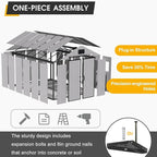MELLCOM 8 x 12 FT Outdoor Resin Storage Shed with Floor, Garden Storage Shed with Windows and Lockable Door, Resin Tool Shed for Lawnmower, Pool Supply, Bike