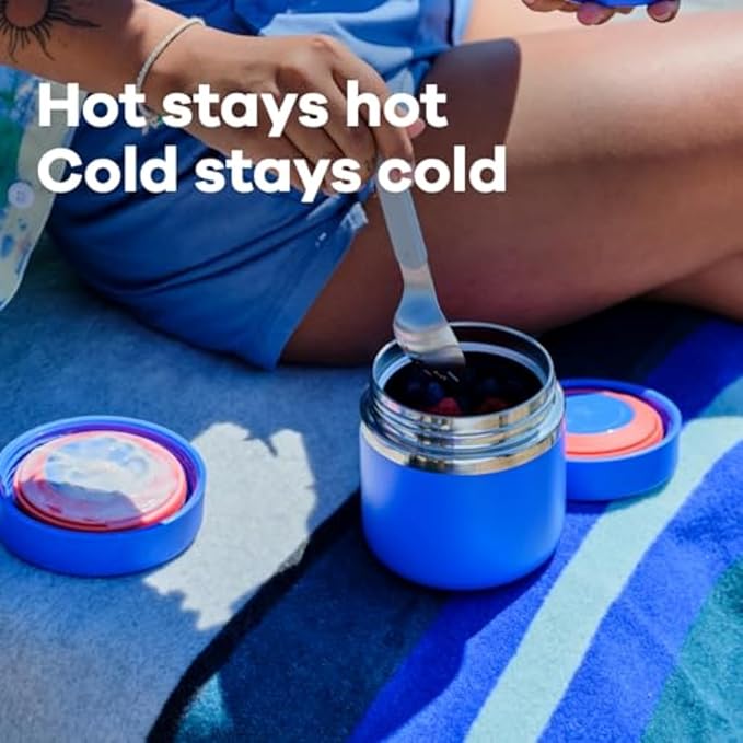 Hydro Flask Food Jar – Insulated Stainless Steel, Snack Travel Container for Hot Food, Lunch, & Soup 20 Oz Cascade Blue