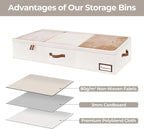 StorageWorks Large Under Bed Storage Containers with Handles and Label Holder, 2 Pack Ultra-thick Fabric Underbed Bins, Closet Organizer for Clothes, Blankets, Sweater