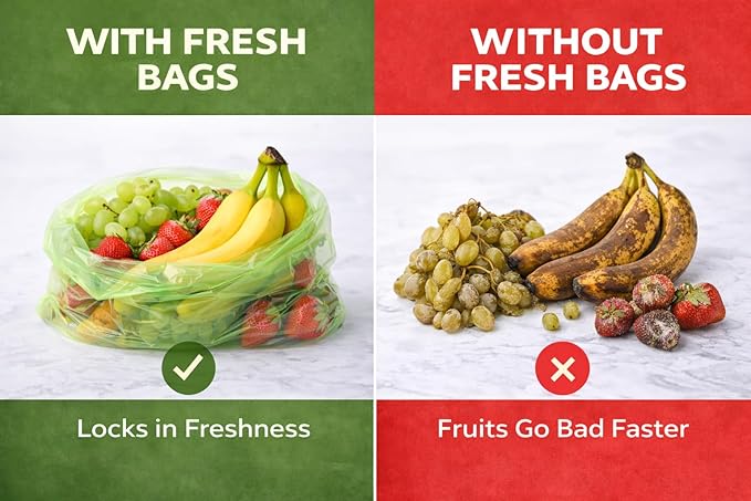 Reusable produce bags to keep Fruit fresh longer reusable,40 Pack(20S,20L) Vegetable bags to keep fresh,Green vegetable refrigerator bags,Green Reusable Salad & Cut Flower Storage Bags,BPA Free