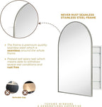 TEHOME 20 x 30'' Brush Nickel Arched Bathroom Medicine Cabinet with Mirror Recessed and Surface Mount Medicine Cabinet Mirror