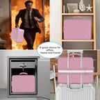 ENGPOW Fireproof File Organizer Bag with 13 Colorful Pockets Accordion File Folder,5200℉ Document Organizer Box with Lock&Labels,Multi-Layer Portable Home Safe Storage for Important Documents,Pink