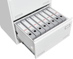 3 Drawer Lateral File Cabinet with Lock and Card Holder, Multifunctional Metal Filing Cabinets w/Heavy 3 Section Slide Rail & Breathable Holes,for Legal/Letter/A4,White