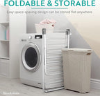 Brookstone 2 Tier Folding Rack - Indoor/Outdoor Collapsible Clothes Dryer Stand Laundry or Shoe Rack, Heavy Duty Freestanding Garment Hanger, Foldable, Clothing Drying Rack, White