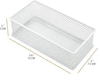 Annova Mesh Stackable Drawer Cabinet and Shelf Organizer Bins Storage Basket School Office Supply Holder Tray- Set of 2 (White, 3x6x2 Inch)