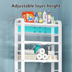 Over-the-toilet Storage, Over Toilet Storage Shelf, Toilet Storage Rack, Adjustable Layer Height, Portable Lock Design, Classified Storage, Suitable for Bathroom, Toilet and Laundry Room(White)